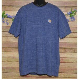 Carhartt Mens Blue Loose Fit Short Sleeve Crew Neck T-Shirt Size XL Tall Pocket